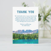 Foto zur Beerdigung des Bergsees Dankeskarte (Stehend Vorderseite)