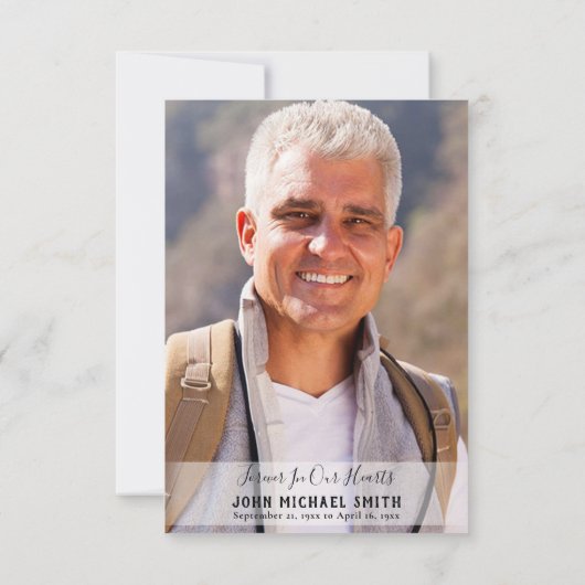 Foto zur Beerdigung des Bergsees Dankeskarte (Rückseite)