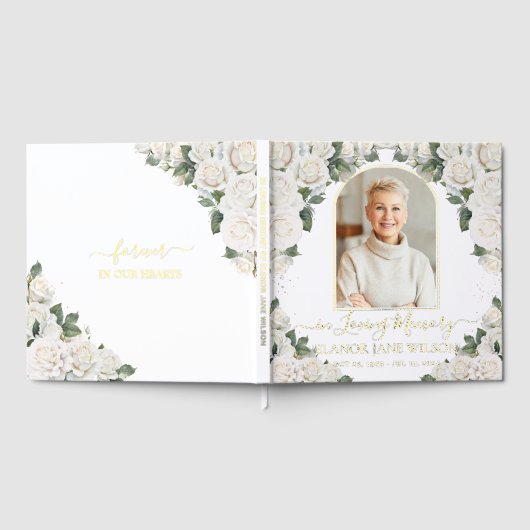 Foto zur Beerdigung des Blumenbildes von White Ros Gästebuch (Voll)