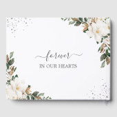 Foto zur Beerdigung des Blumengefalls der Weißen M Gästebuch (Rückseite)