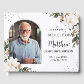 Foto zur Beerdigung des Blumengefalls der Weißen M Gästebuch (Vorderseite)