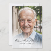 Foto zur Beerdigung Elegante Einladung (Rückseite)