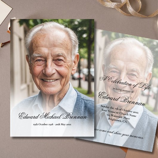 Foto zur Beerdigung Elegante Einladung