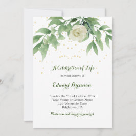 Foto zur Beerdigung Elegantes Rose Foliage Einladung