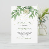 Foto zur Beerdigung Elegantes Rose Foliage Einladung (Stehend Vorderseite)