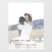 Foto zur Beerdigung | Feiern des Lebens Fensteraufkleber (Blatt)