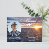 Foto zur Beerdigung Gedenkstätte Sunset Ocean Dank Dankeskarte (Stehend Vorderseite)