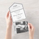 Foto zur Beerdigung Schwarz-Weiß-Einfach All In One Einladung (Abreißen)