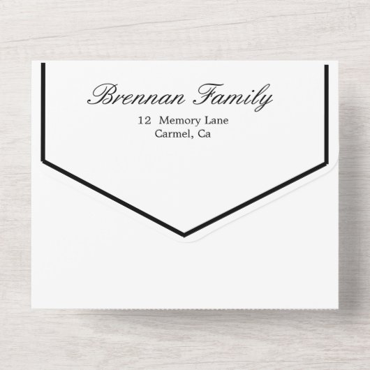 Foto zur Beerdigung Schwarz-Weiß-Einfach All In One Einladung (Rückseite)