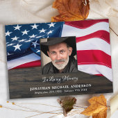 Foto zur Beerdigung Veteran Beileid US Flag Dankeskarte