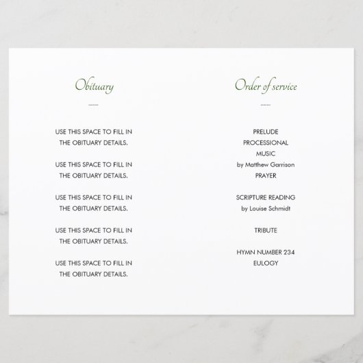 Foto zur Beerdigung von Leben (Rückseite)