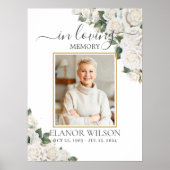 Foto zur Beerdigung von White Roses-Floral-Beerdig Poster (Vorne)