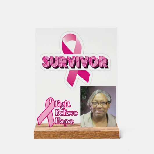 Foto zur Brustkrebserkrankung Acrylschild (Vorderseite)