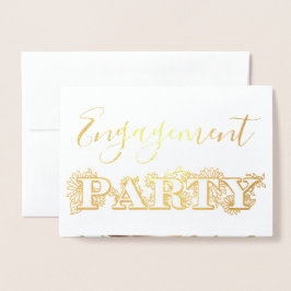 Foto zur Einladung von "Gold Foil Floral Engagemen