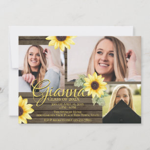 Foto zur Einladung von Sonnenblumen und Barnholz