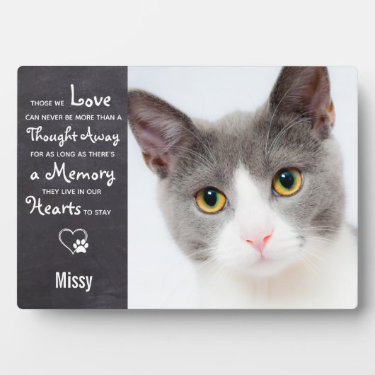 Foto zur Erinnerung an Cat Memorial Fotoplatte (Vorderseite)