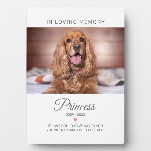 Foto zur Erinnerung an Pet-Memorial Fotoplatte (Vorderseite)