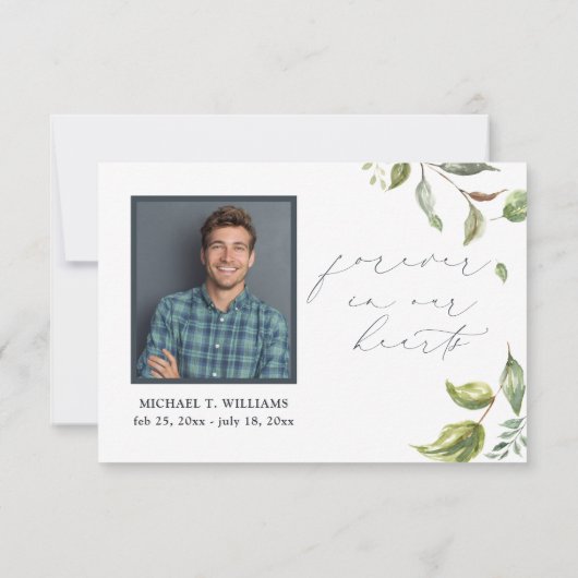 Foto zur Erinnerung an Wasserfarben Dankeskarte (Rückseite)