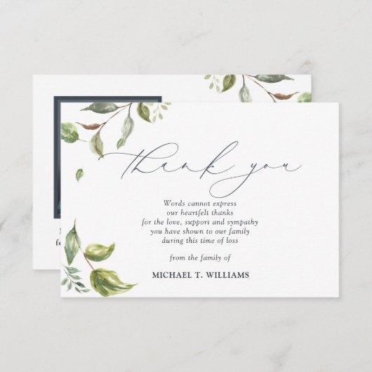 Foto zur Erinnerung an Wasserfarben Dankeskarte (Vorne/Hinten)