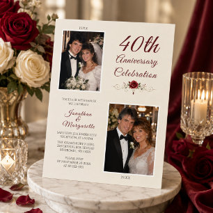 Foto zur Feier des 40. Hochzeitstages Einladung