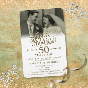 Foto zur goldenen Hochzeit nach 50 Ehejahren Magnet