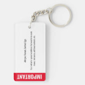 Foto zur Identifizierung von Kindern und Jugendlic Schlüsselanhänger (Rückseite)