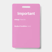 Foto zur Kinderidentifizierung weich rosa Ausweis (Rückseite)