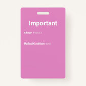 Foto zur Kinderidentifizierung weich rosa Ausweis (Rückseite)