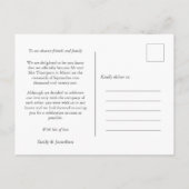 Foto zur Minimalistischen Einführung Ankündigungspostkarte (Rückseite)