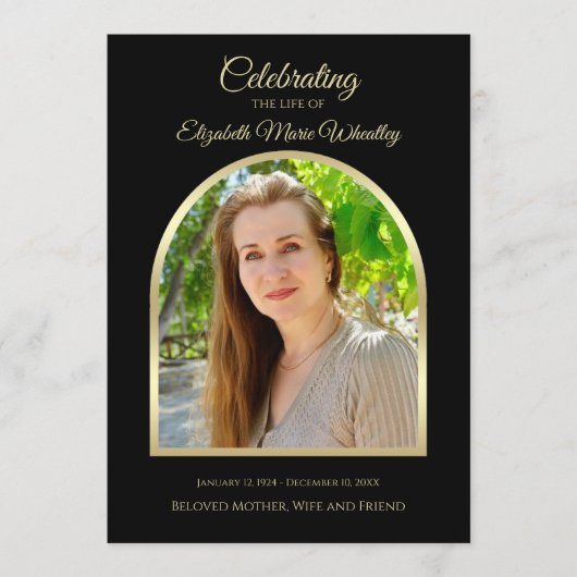 Foto zur Schwarzen Beerdigung oder Feier des Leben Programm (Vorderseite)