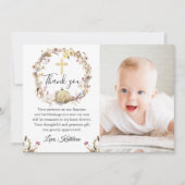 Foto zur Taufe des Herbstes Blumenreals Dankeschön Dankeskarte (Vorderseite)