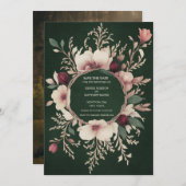Foto Zurück Grün und Creme Blüte Save The Date (Vorne/Hinten)