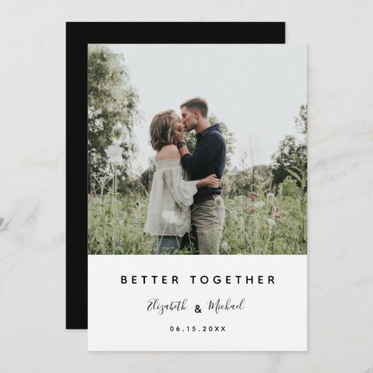 Foto zusammen Modernes, einfaches Skript Save The Date (Vorne/Hinten)