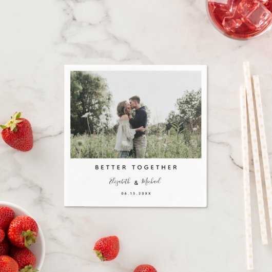 Foto zusammen Modernes, einfaches Skript Serviette (Beispiel)