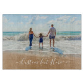 Foto-Zuschnitt für Ihre Familie mit Text Schneidebrett (Vorderseite)