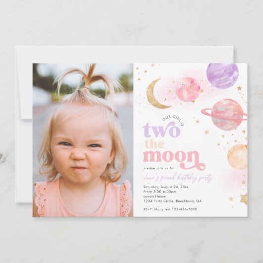 Foto Zwei Einladungen des Mond Girls zum Geburtsta (Vorderseite)