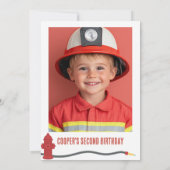 Foto Zwei: Motor zum Rettungsfeuer am 2. Geburtsta Einladung (Rückseite)