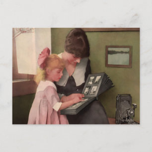 Fotoalbum-Moment. Frühe 1900er Jahre. Postkarte