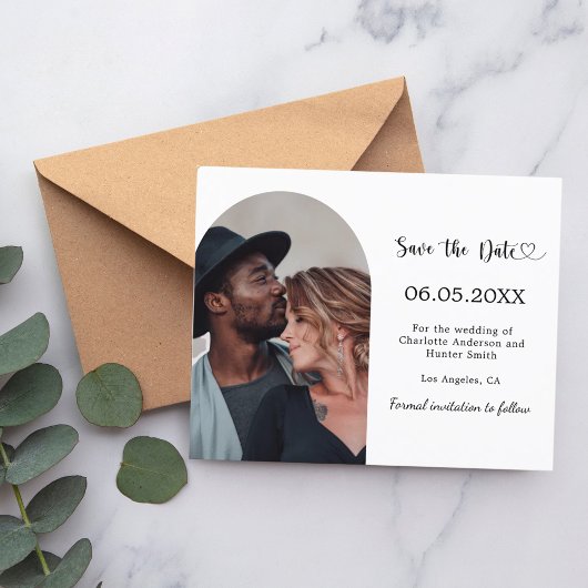 Fotoarchiv moderne Hochzeit Save the Date Flyer
