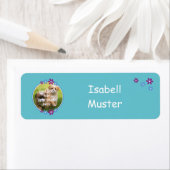 Fotoaufkleber - Blumen lila blau | türkis (Insitu)