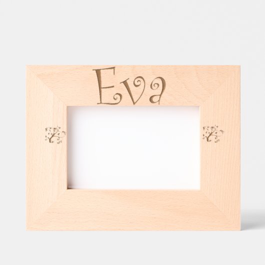 Fotobild Geburt Eva – Geschenk für Neugeborene Geätzte Rahmen (Vorderseite)