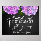 Fotobooth Chalkboard Wedding Hydrangea Floral Poster (Vorne)