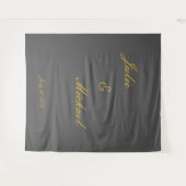 Fotobooth Hochzeit grau Wandteppich (Vorderseite (Horizontal))