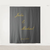 Fotobooth Hochzeit grau Wandteppich (Vorderseite)
