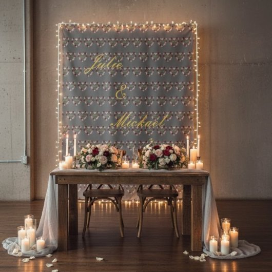 Fotobooth Hochzeit grau Wandteppich