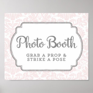 Fotobooth-Hochzeitsschild Blush Pink Vintage Damas Poster