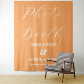 Fotobooth Orange Hochzeit im Herbst Sign Banner Wandteppich (Beispiel)