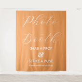 Fotobooth Orange Hochzeit im Herbst Sign Banner Wandteppich (Vorderseite)