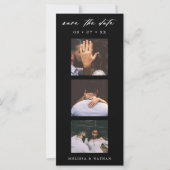 Fotobooth Strip Chic Black QR Save the Date (Vorderseite)