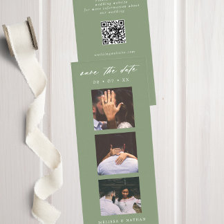 Fotobooth Strip QR Sage Wedding Save the Date